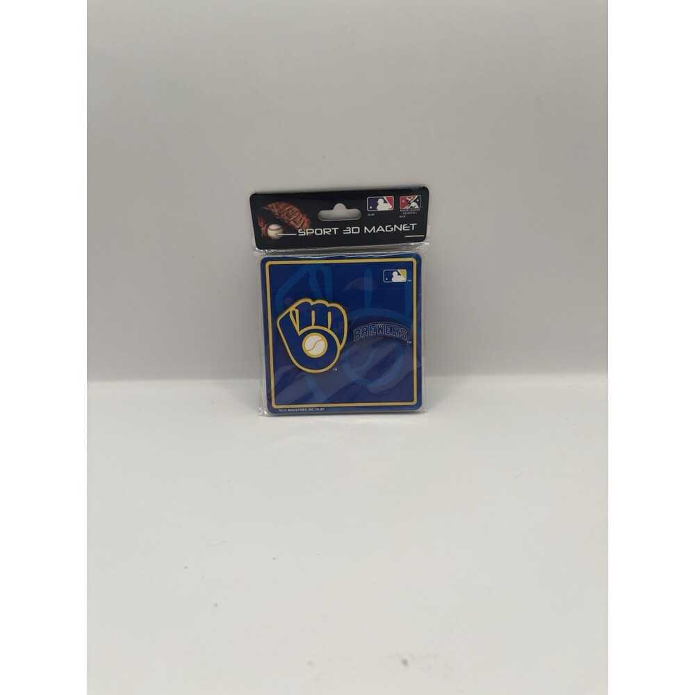 Milwaukee Brewers Wooden 3D Officially Licensed MLB Baseball Fridge Magnet.